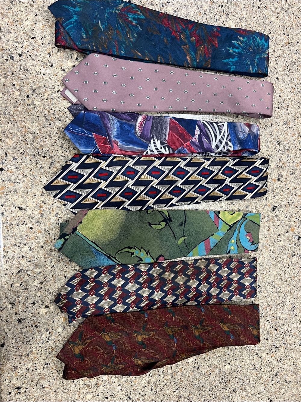 Assorted Men's Patterned Ties Dior Ralph Lauren - Multi-Color lot of 7 used z24